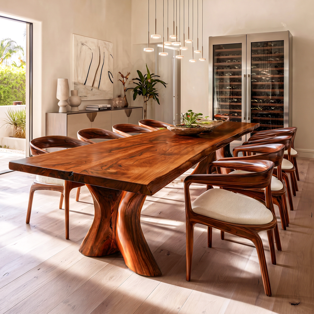 Organic Dining Table With Sculptural Root Form Base For Dining Room