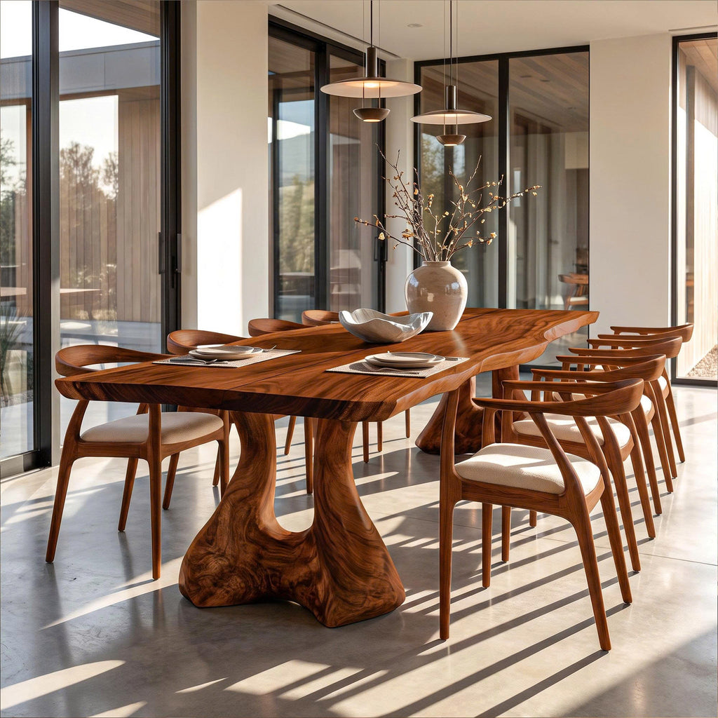 Organic Dining Table With Freeform Edge And Nature Inspired Frame For Dining Room