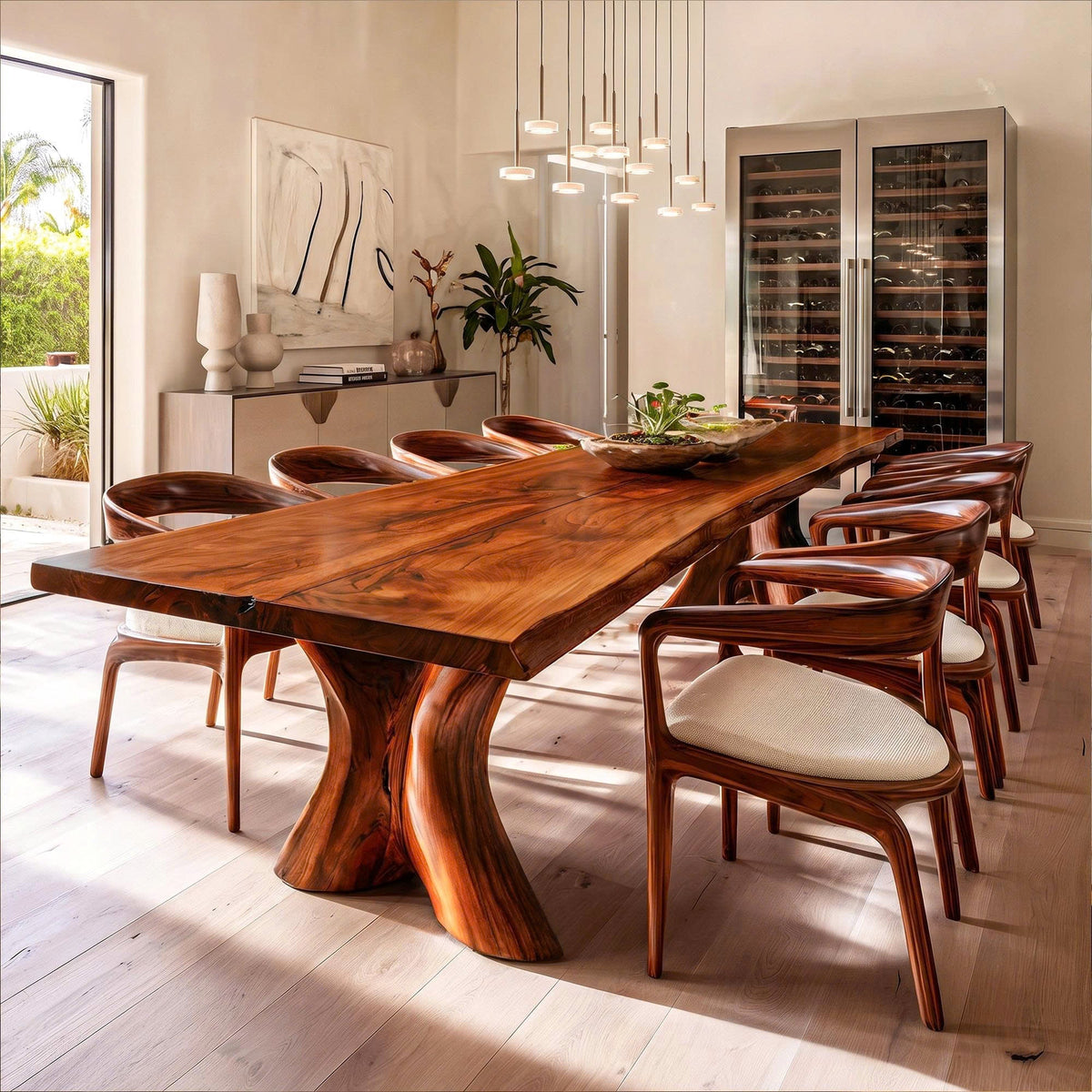 Organic Dining Table With Sculptural Root Form Base For Dining Room