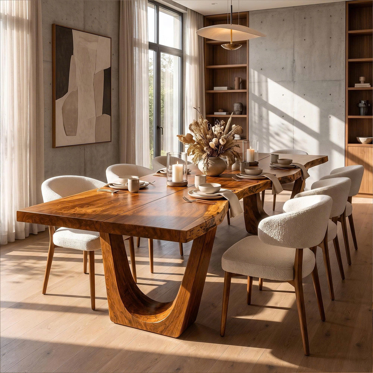Minimalist Live Edge Dining Table With Simple Natural Form For Dining Room