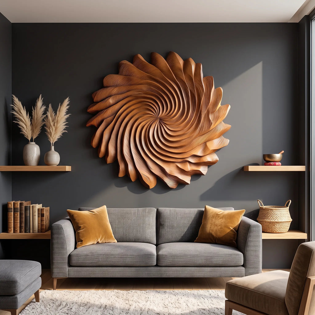 Modern 3D Wood Wall Art For Living Room