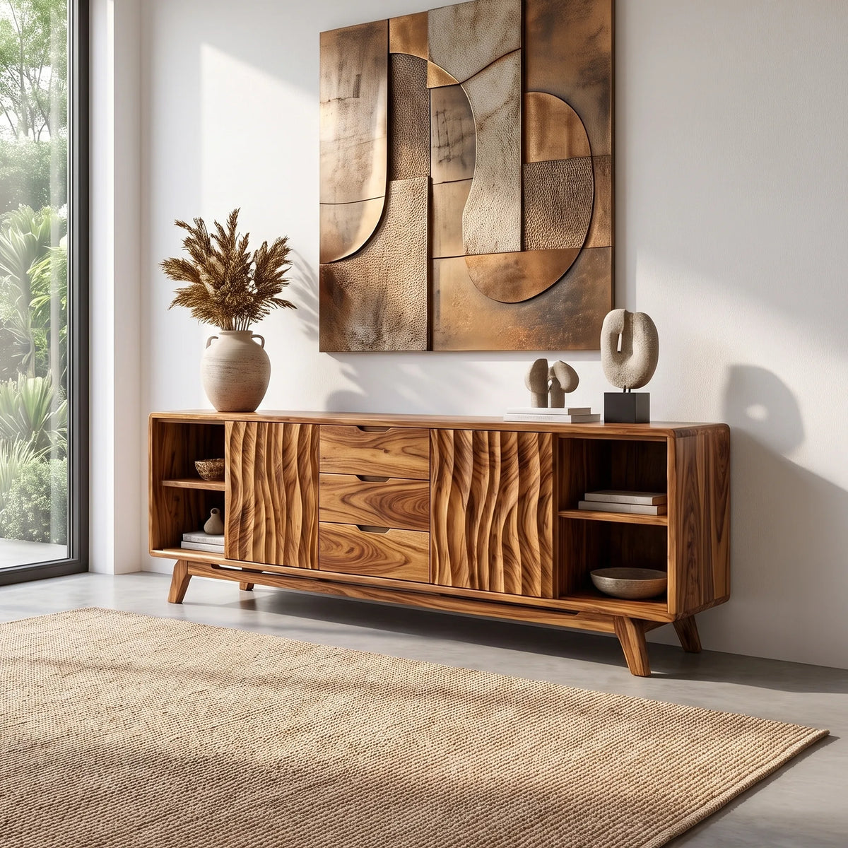 Warm Sideboard Cabinet Dining Room Sideboard Buffet Cabinet Textured Doors For Dining Room