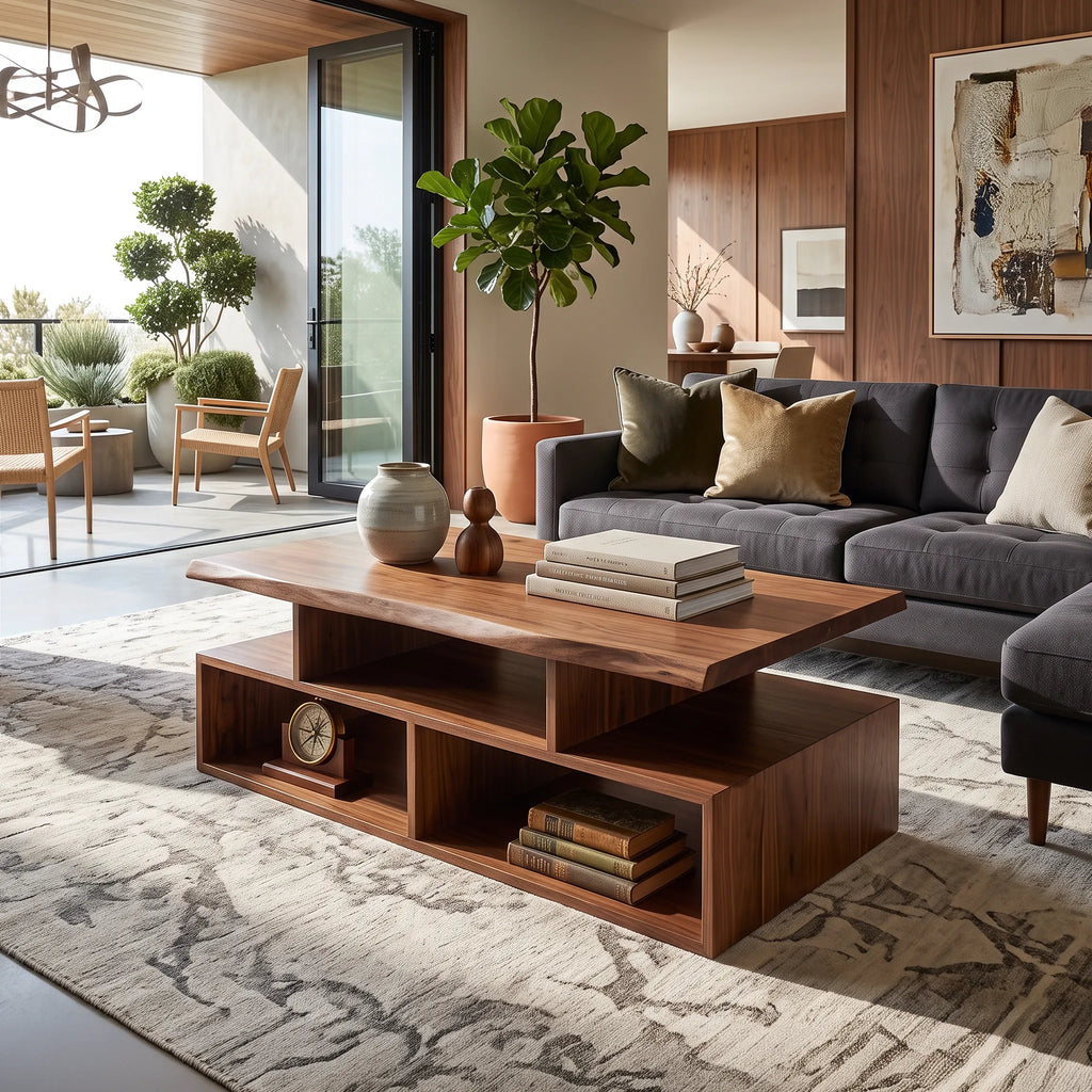 Mid Century Live Edge Coffee Table Urban Residence