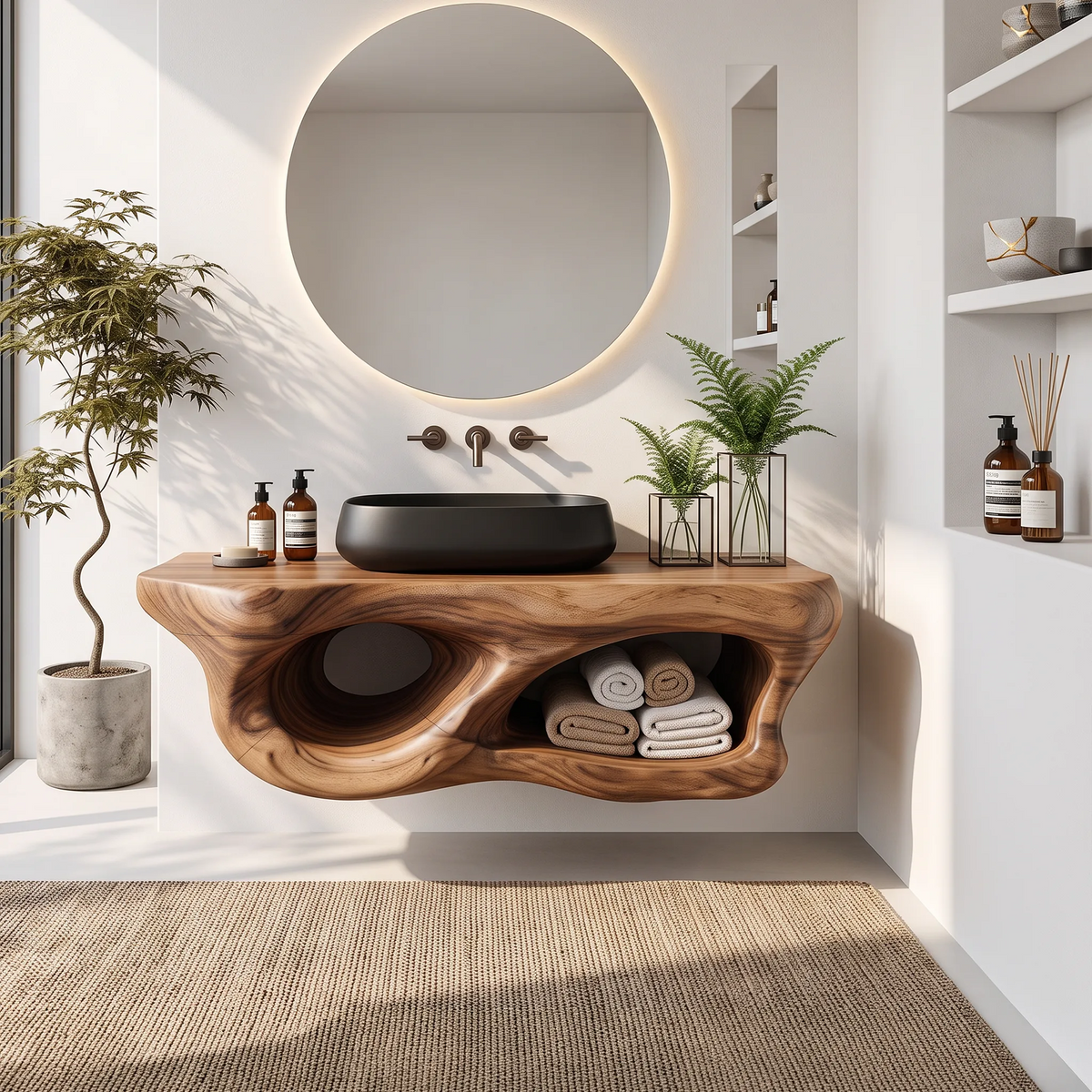 Modern Wooden Bathroom Vanity Wellness Room