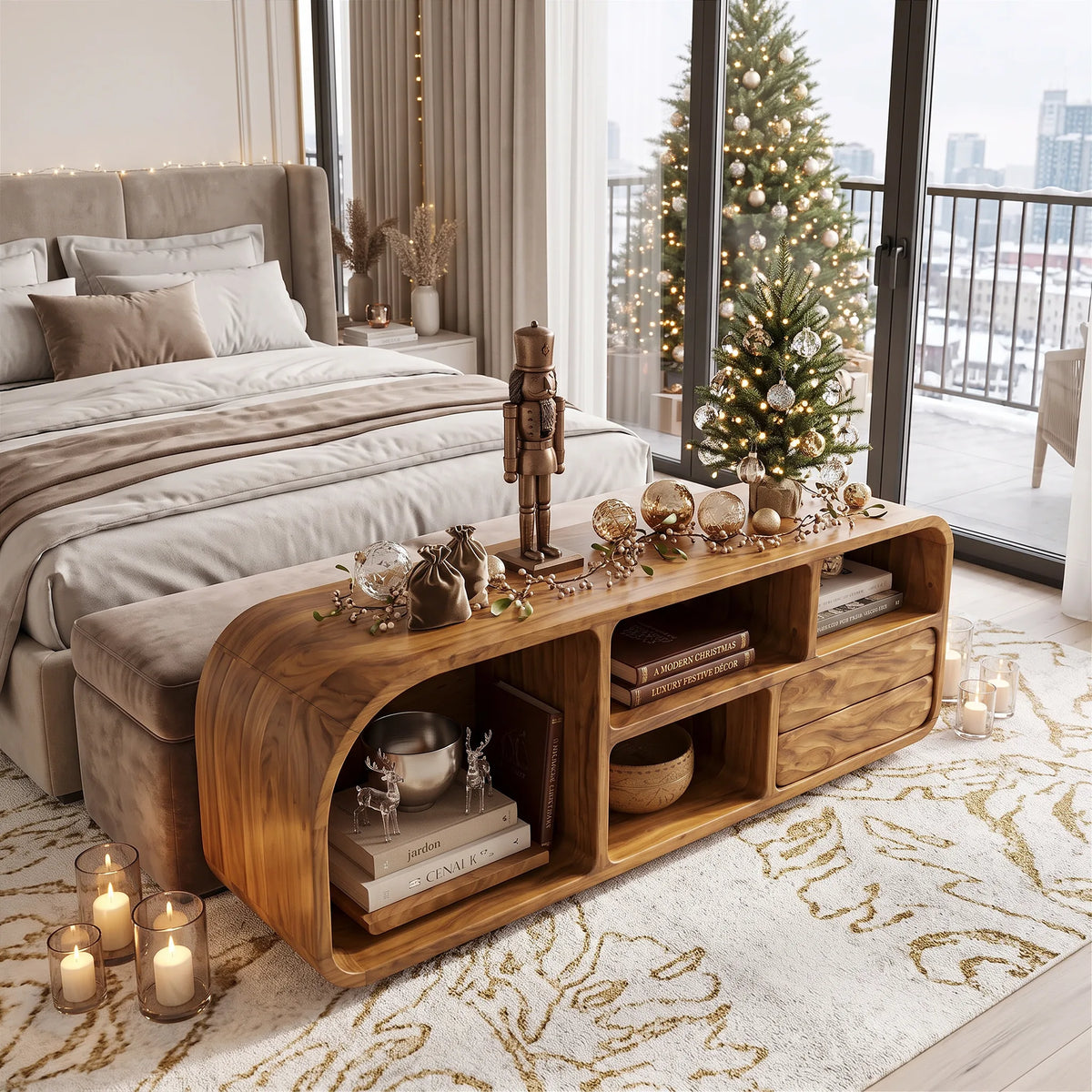 Rustic Orament Sofa Table Contemporary Living Room