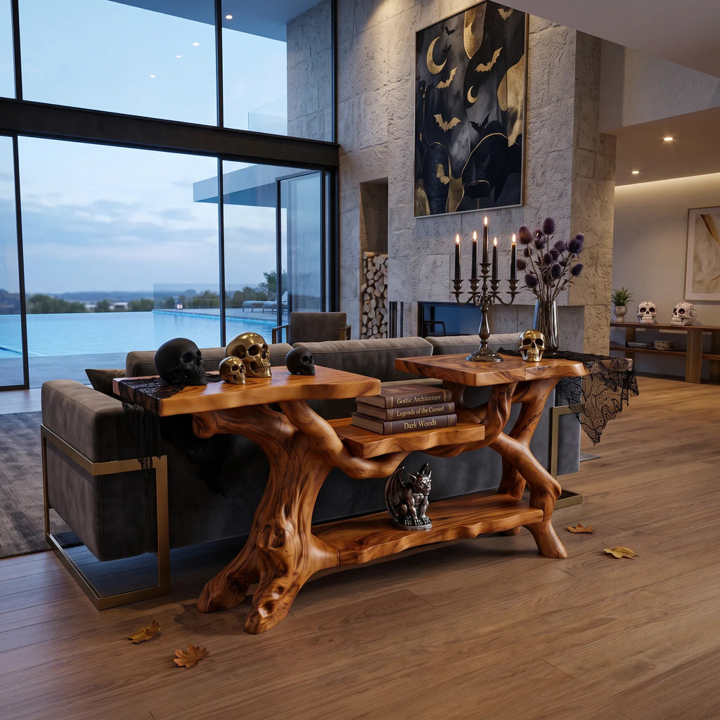 Rustic Halloween Behind Couch Table Luxury Living Room