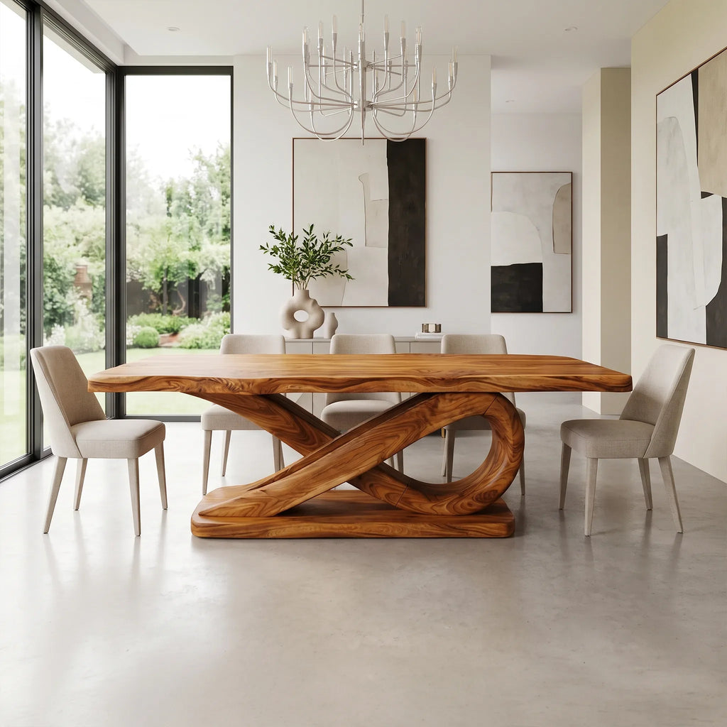 Warm Modern Dining Table Dining Room Table Rectangle Dining Table Branch Base For Dining Room