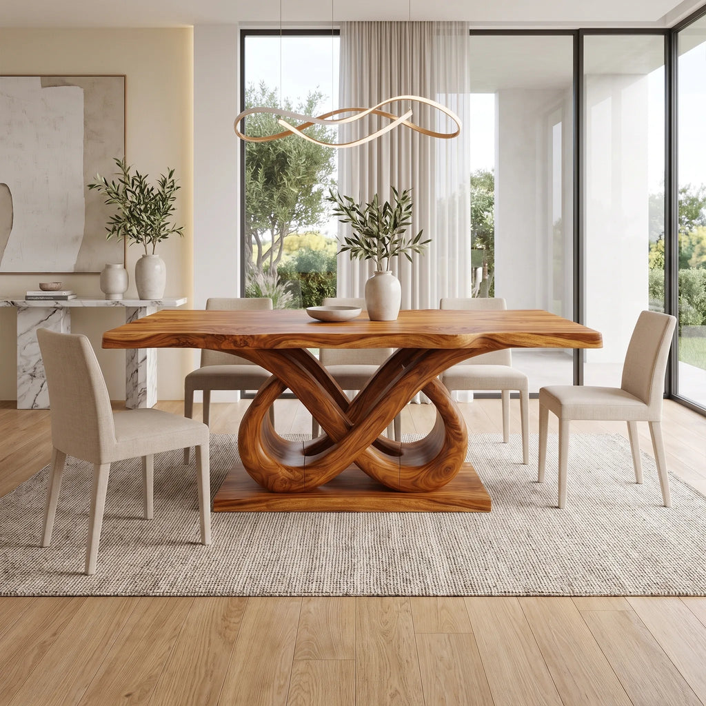 Calm Modern Dining Table Dining Room Table Rectangle Dining Table Infinity Base For Dining Room