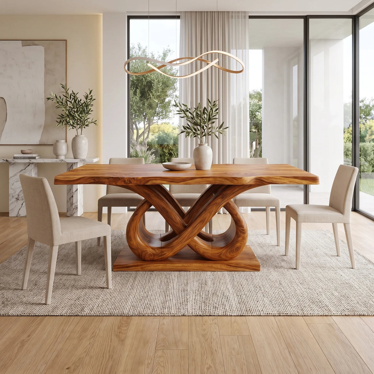 Calm Modern Dining Table Dining Room Table Rectangle Dining Table Infinity Base For Dining Room