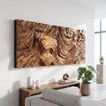 Organic Sculptural Wood Wall Art For Modern Foyer