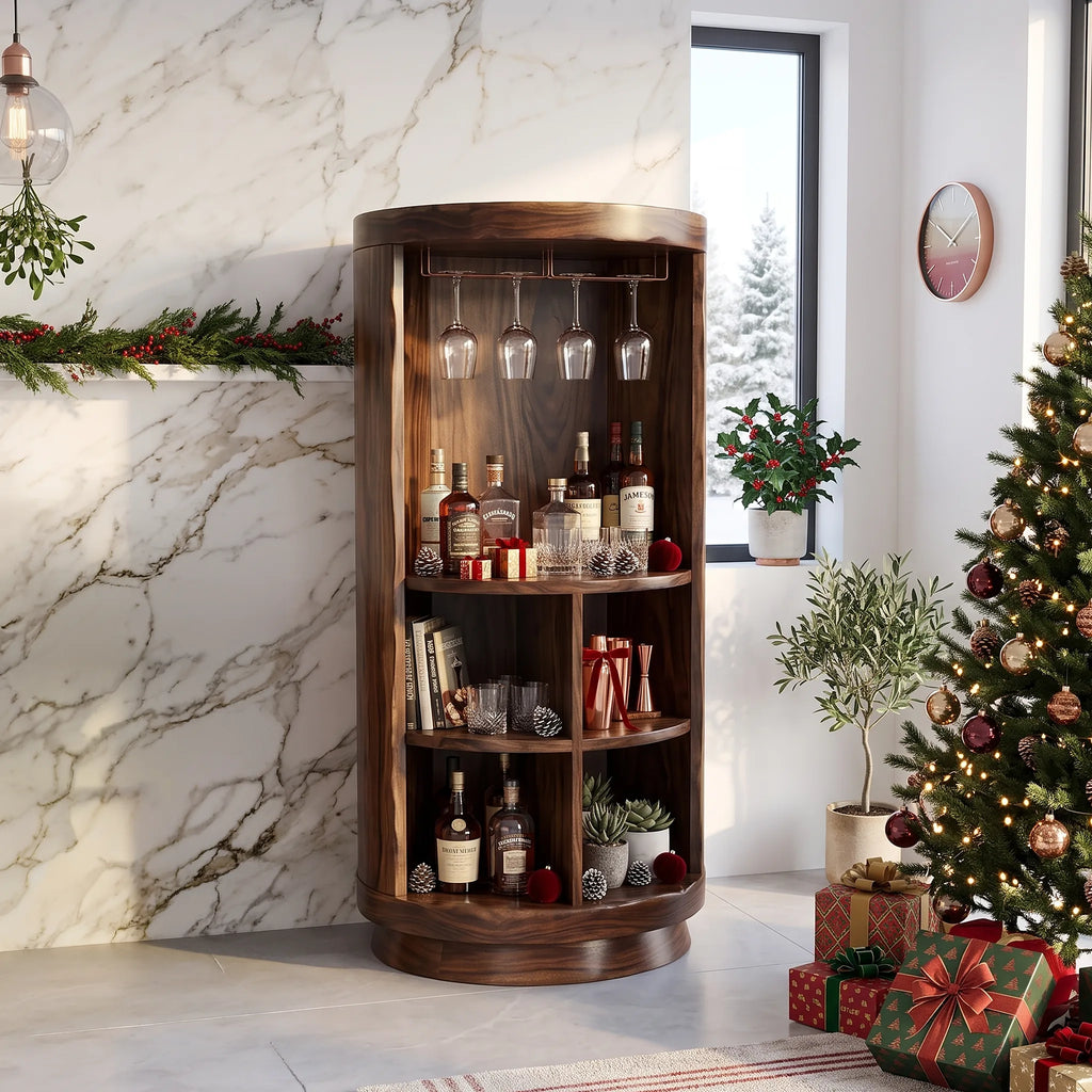 Mid Century Christmas Liquor Cabinet Living Room