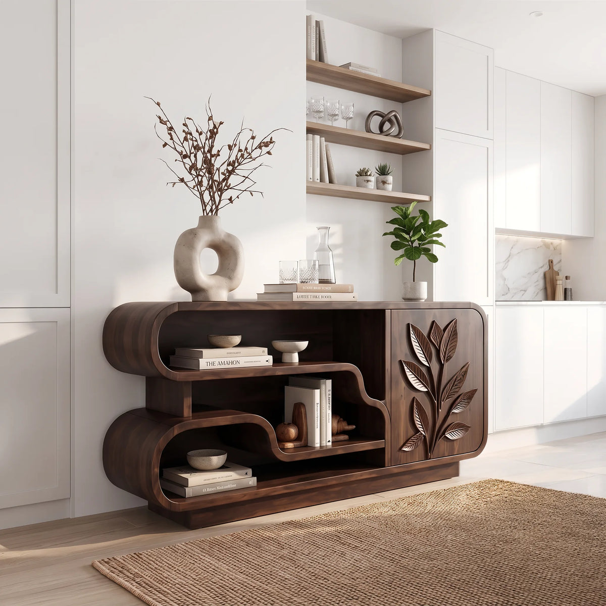 Mid Century Sideboard Buffet Cabinet Entryway