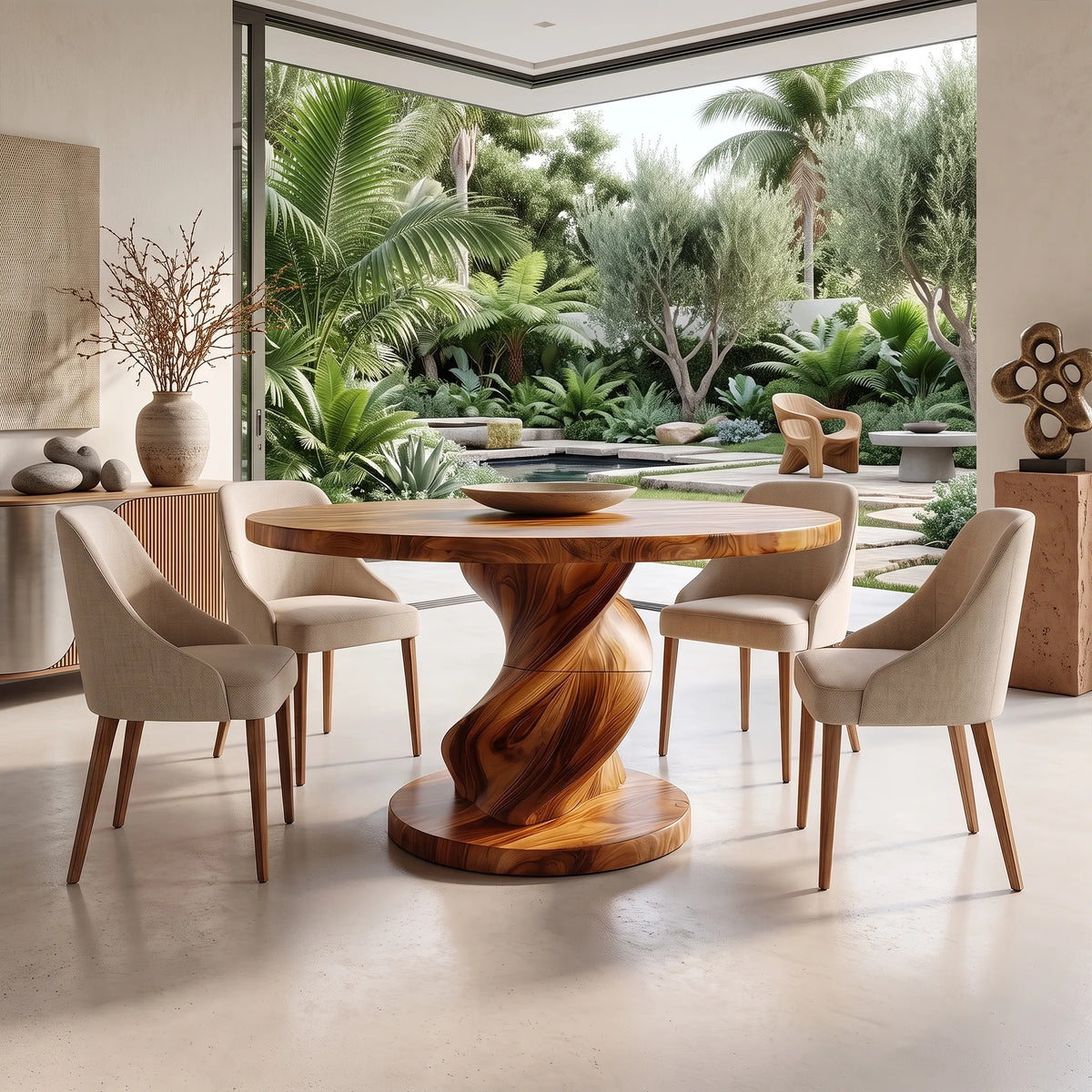 Sculptural Modern Dining Table Round Dining Room Table Pedestal Base For Dining Room