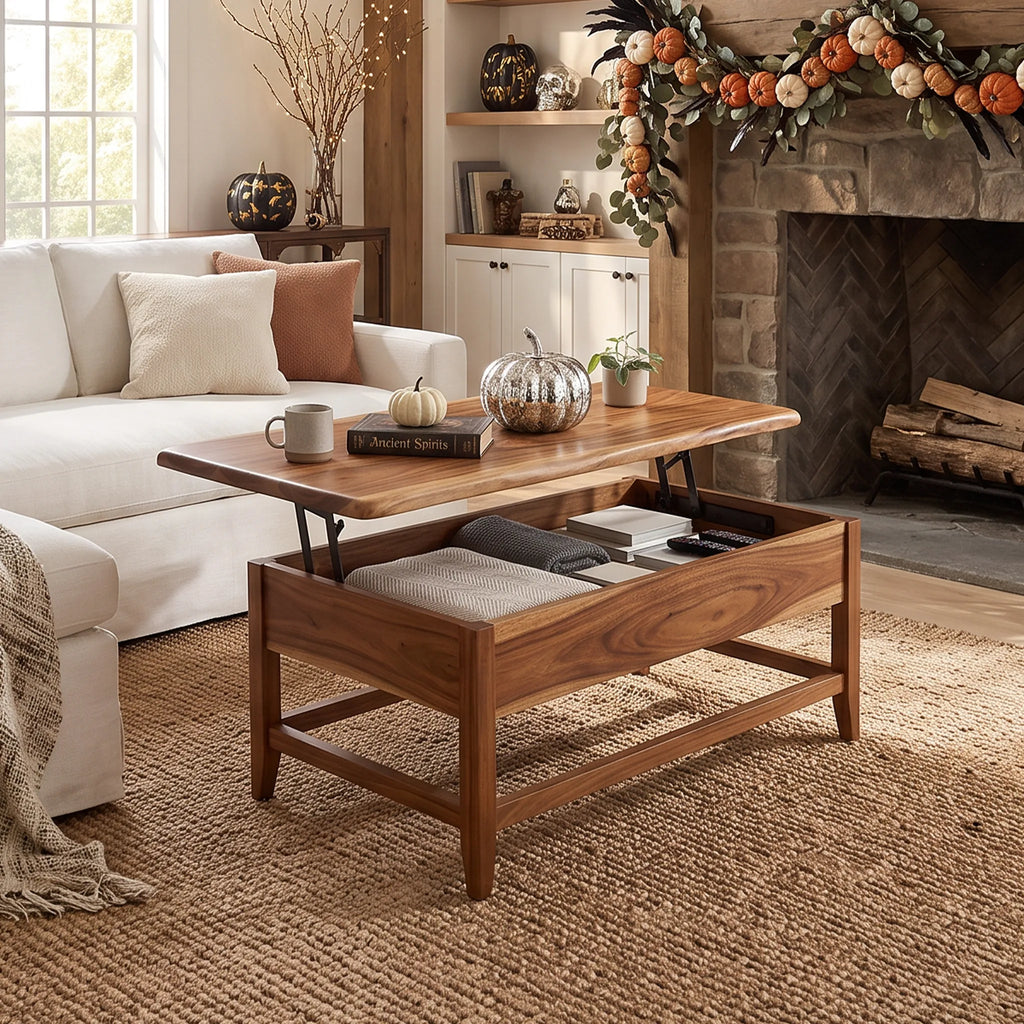 Rustic Pumpkin Lift Top Coffee Table Country Home