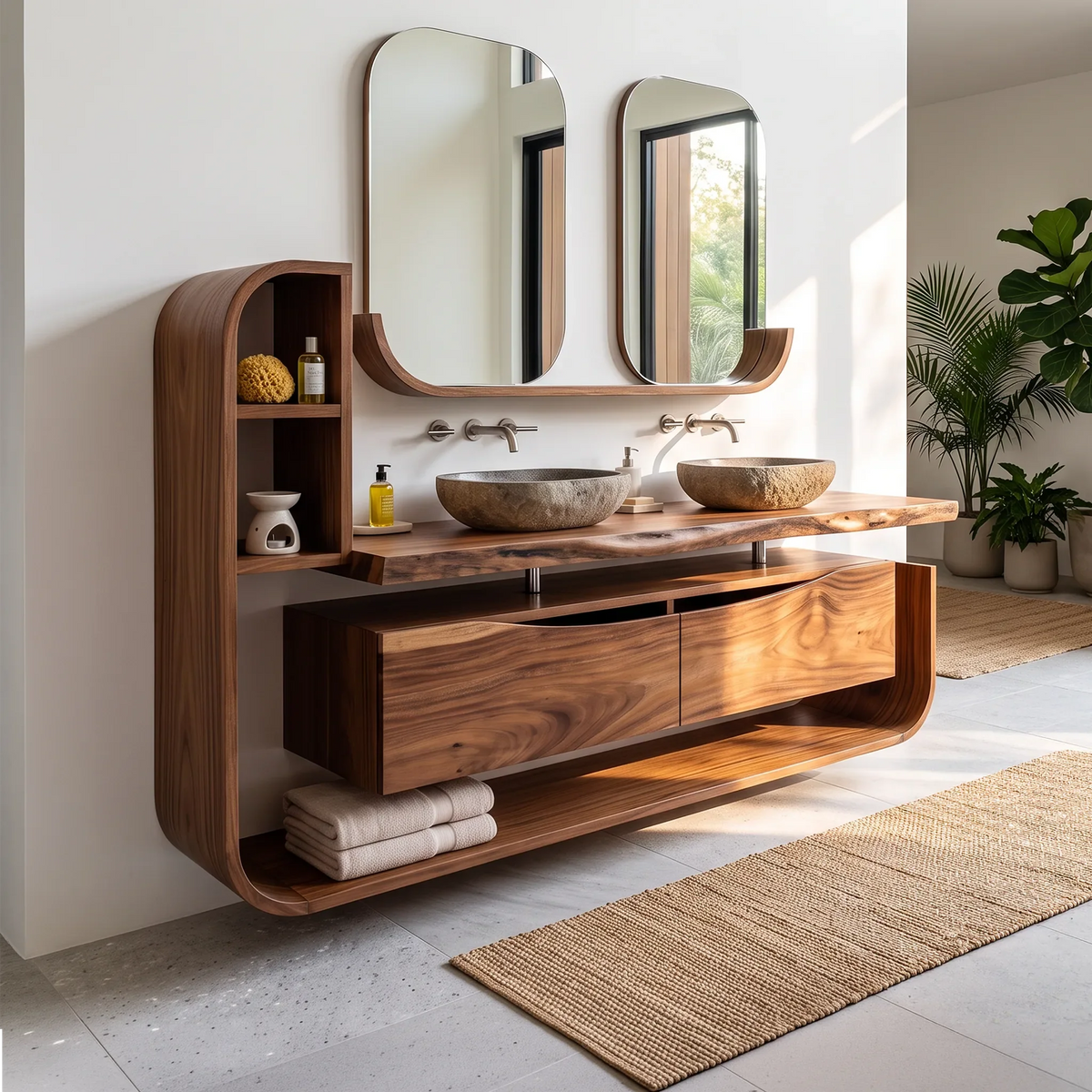 Handcrafted Organic Floating Bathroom Vanity Luxury Ensuite