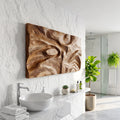 Organic Modern Wood Wall Art For Luxury Bathroom