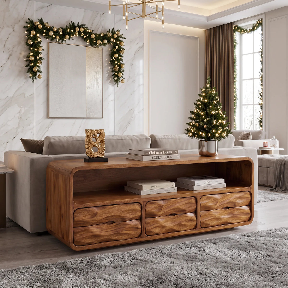 Rustic Christmas Console Table Luxury Living Room