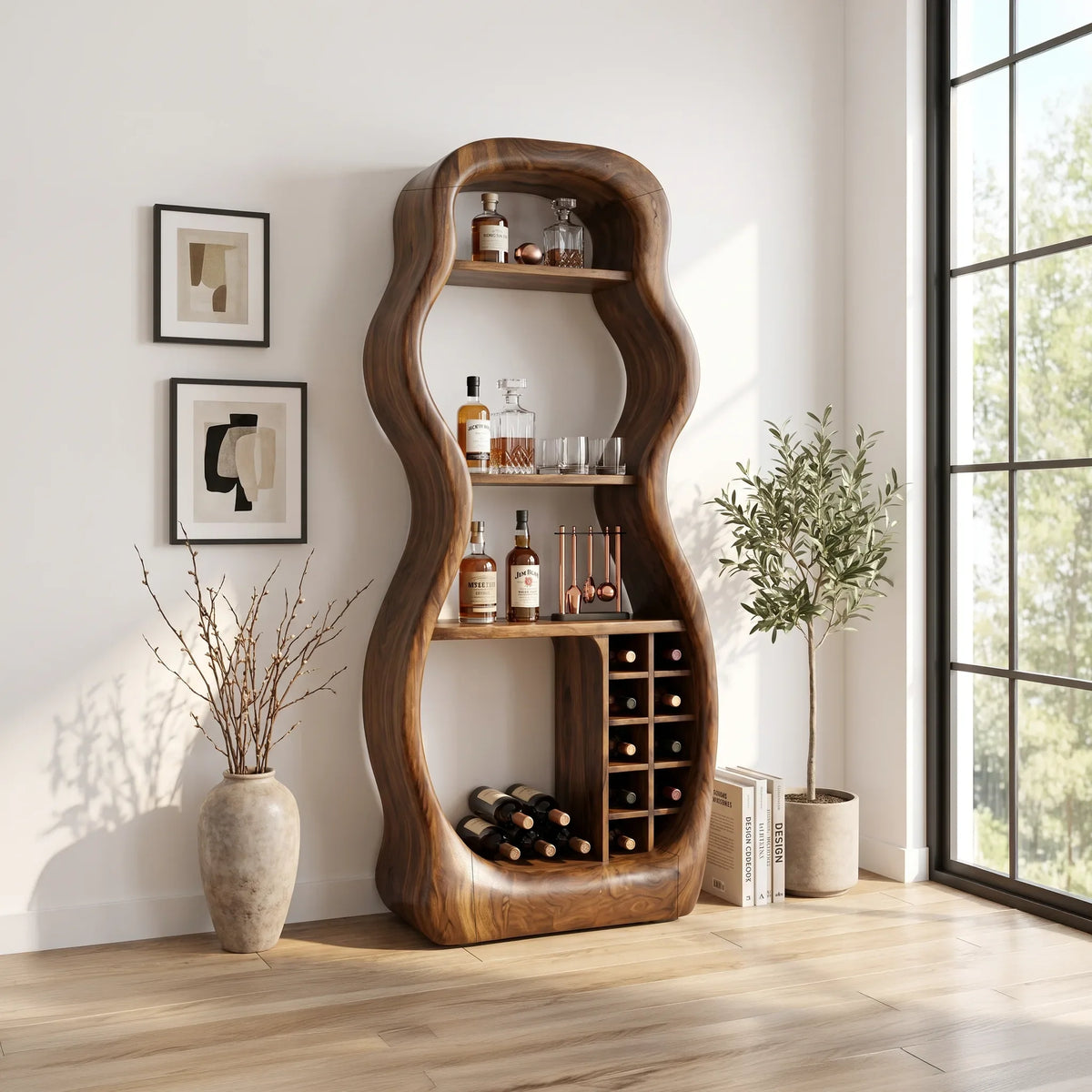 Handcrafted Liquor Cabinet Modern Living Room