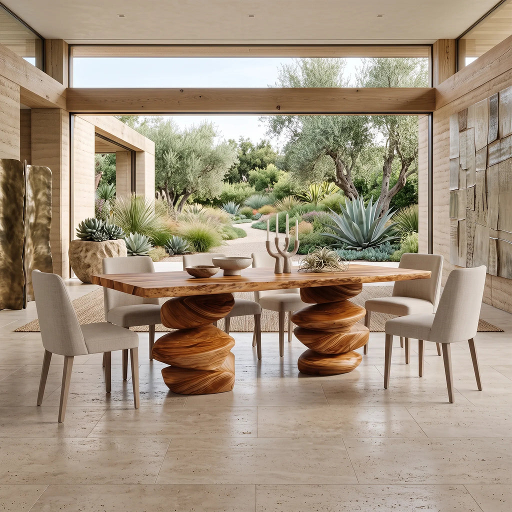 Organic Dining Table Rectangle Dining Room Table Sculptural Base For Dining Room