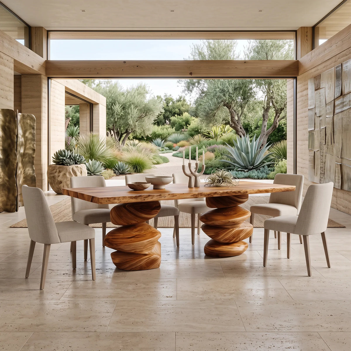 Organic Dining Table Rectangle Dining Room Table Sculptural Base For Dining Room