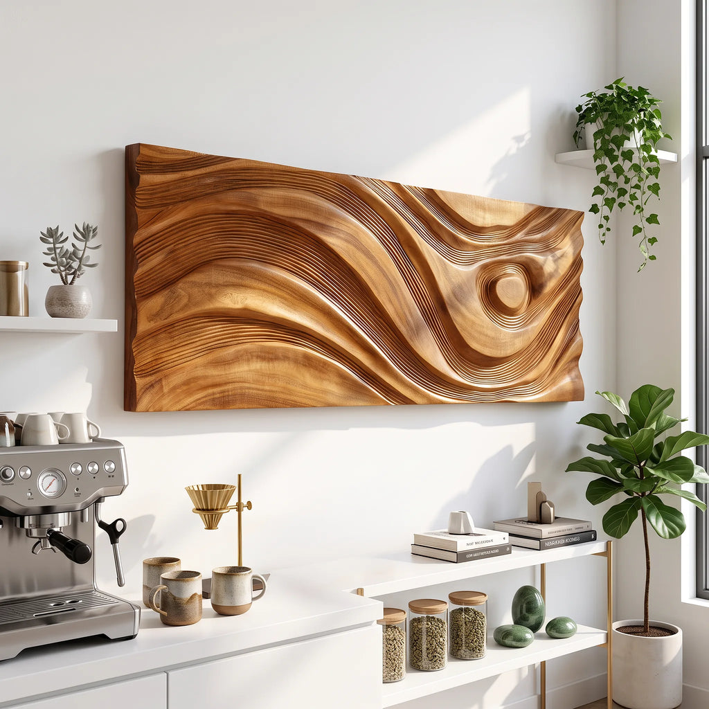 Mid Century Modern Wood Wall Art For Kitchen