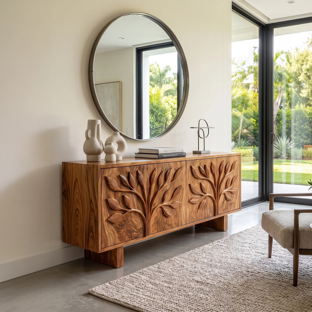Natural Sideboard Cabinet Dining Room Sideboard Modern Sideboard Branch Carving For Living Room