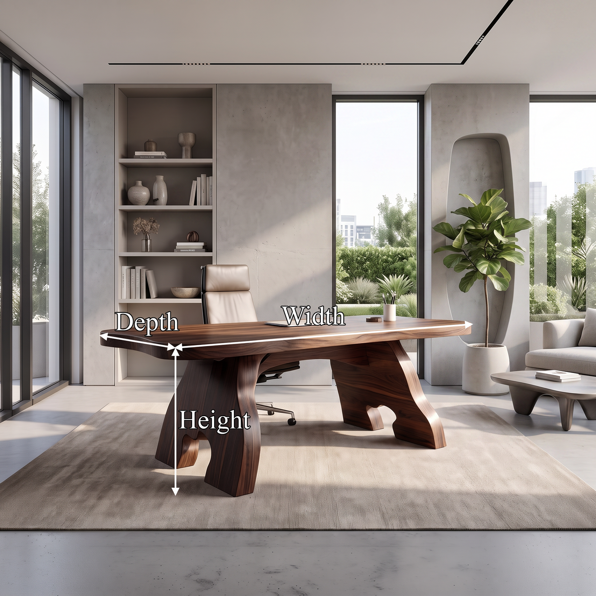 Contemporary Halloween Office Desk With Natural Edge Top For Home Office