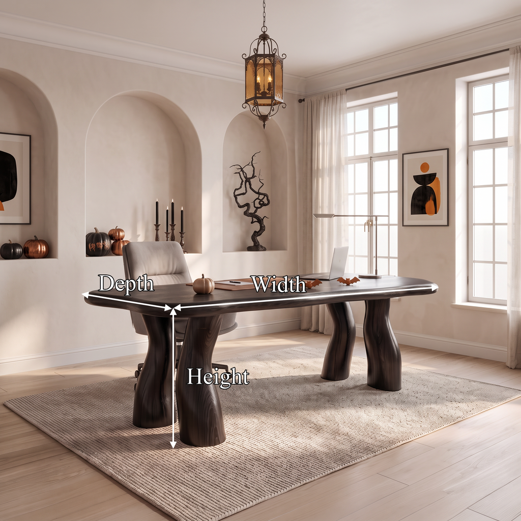 Modern Halloween Office Desk With Interconnected Curved Legs For Home Office