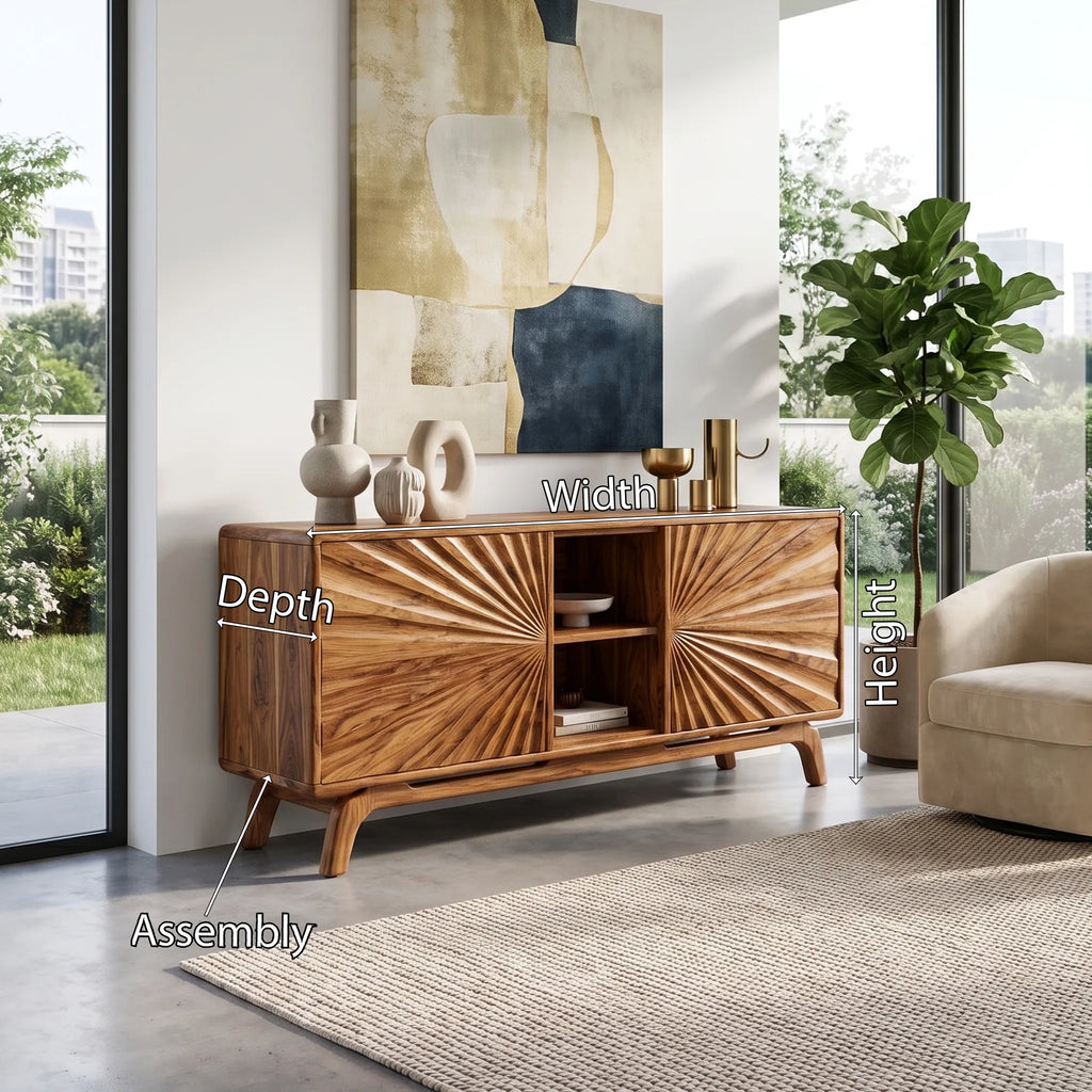 Radiant Sideboard Sideboard Cabinet Buffet Cabinet Sunburst Doors For Living Room