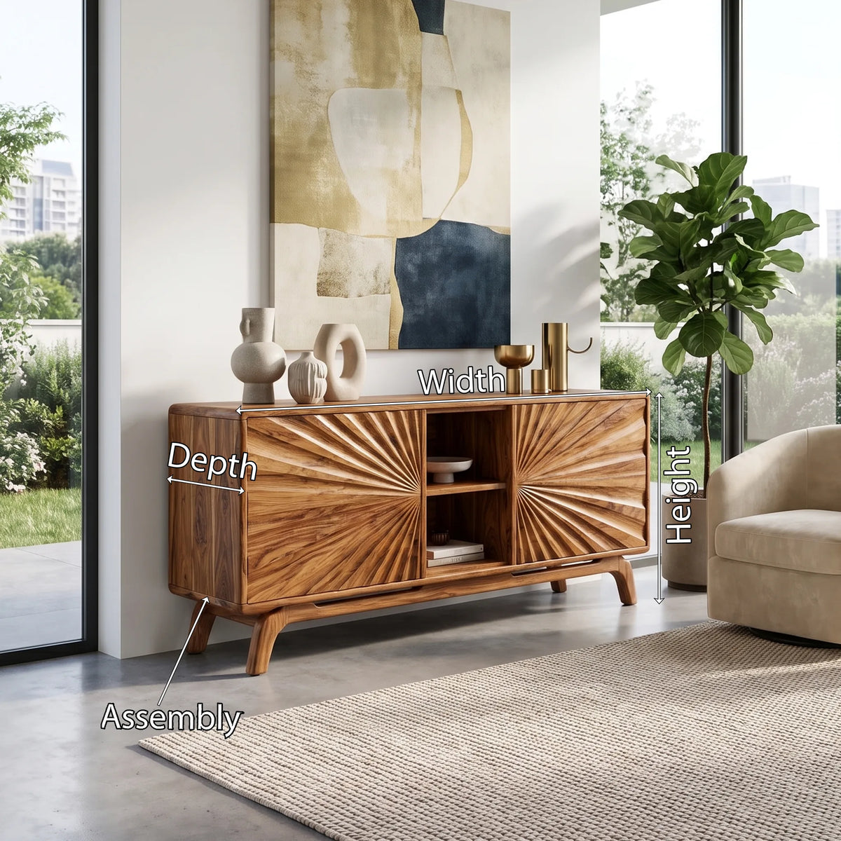 Radiant Sideboard Sideboard Cabinet Buffet Cabinet Sunburst Doors For Living Room