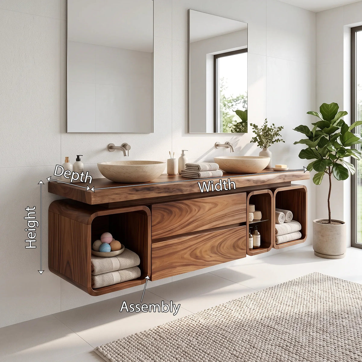 Modern Floating Bathroom Vanity Cabinet Primary Bathroom
