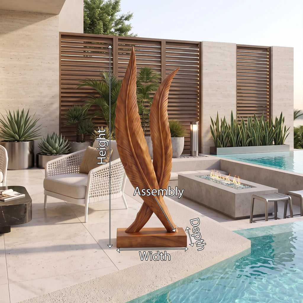 Handcrafted Spiral Wood Sculpture For Modern Outdoor Patio Decor