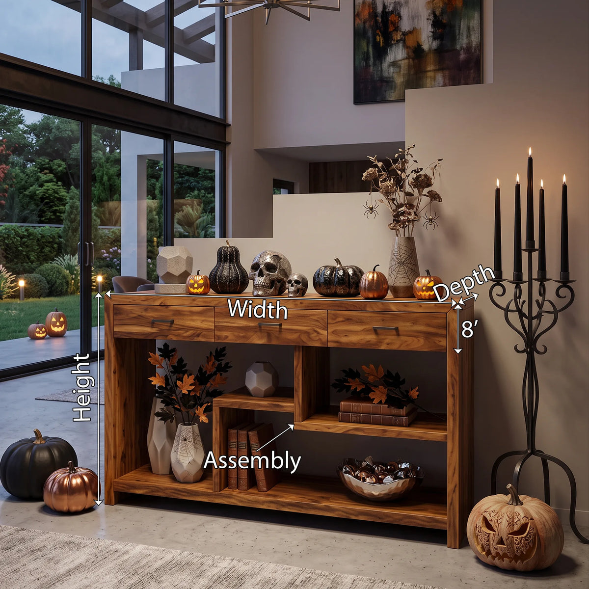 Mid Century Pumpkin Entryway Table Modern Living Room