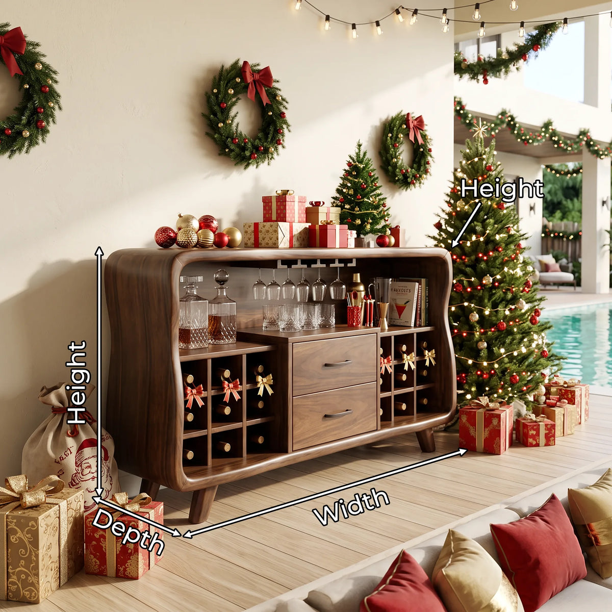 Mid Century Xmas Bar Cabinet Poolside Lounge