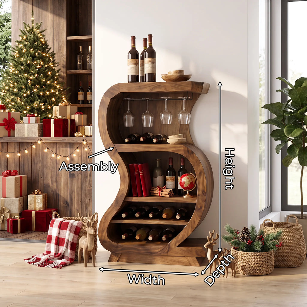 Rustic Reindeer Wine Bar Cabinet Country Home