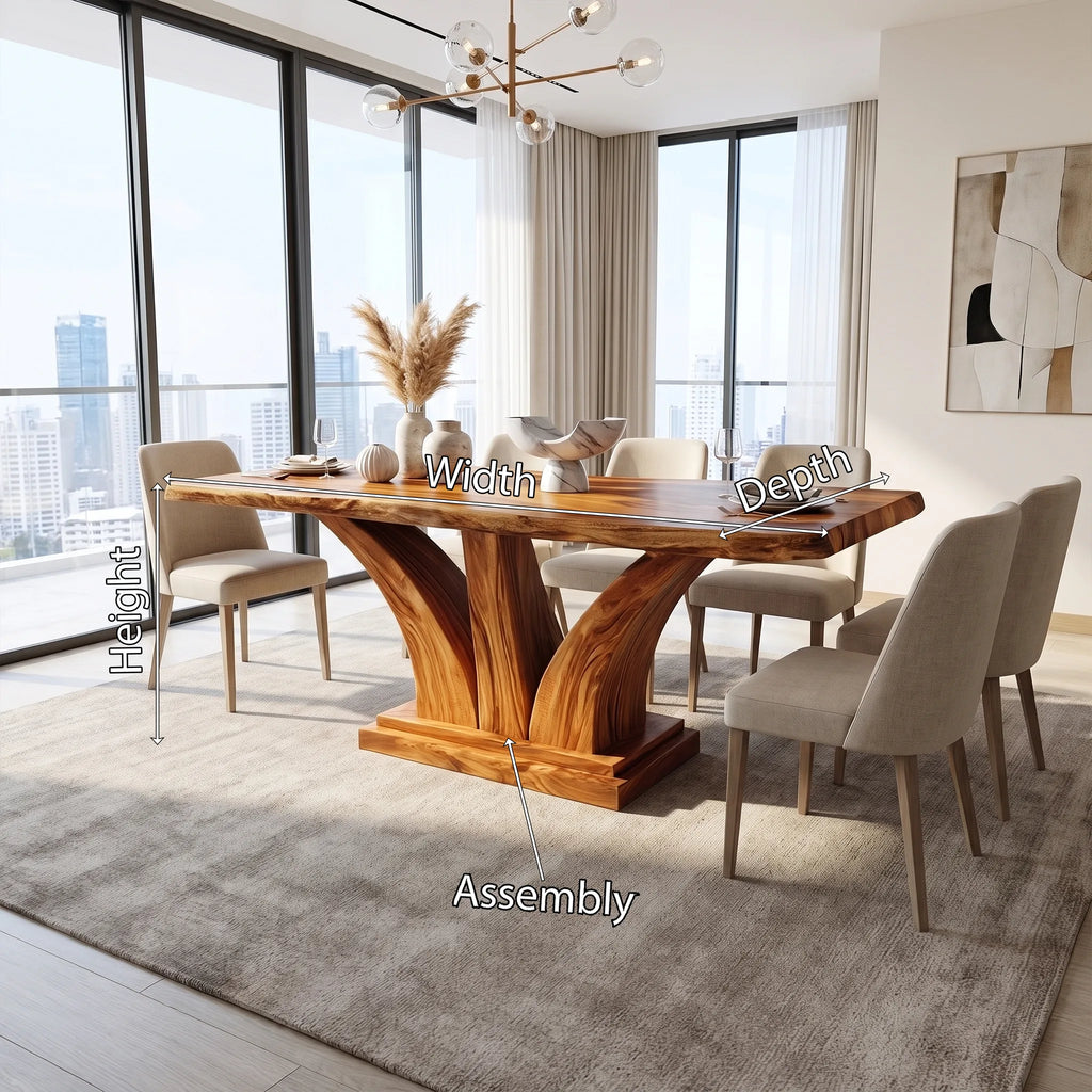 Urban Dining Table Rectangle Dining Room Table Sculptural Pedestal For Apartment Dining Room