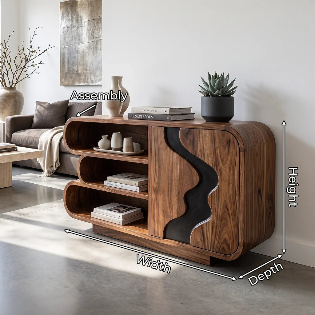 Organic Modern Sculptural Sideboard Cabinet Living Room