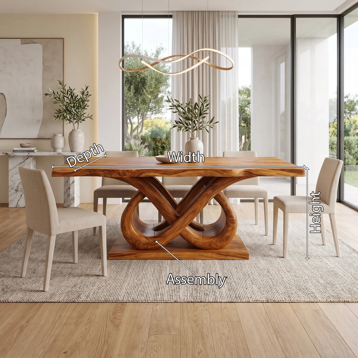 Calm Modern Dining Table Dining Room Table Rectangle Dining Table Infinity Base For Dining Room