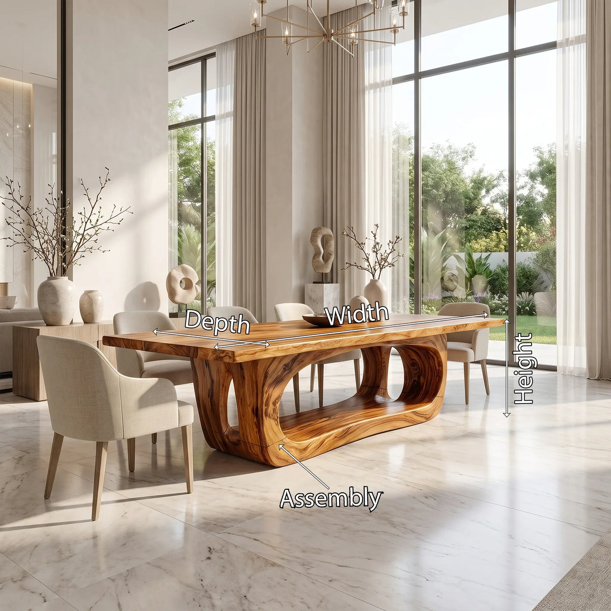 Artistic Dining Table Rectangle Dining Table Wooden Dining Table Open Frame Base For Dining Room