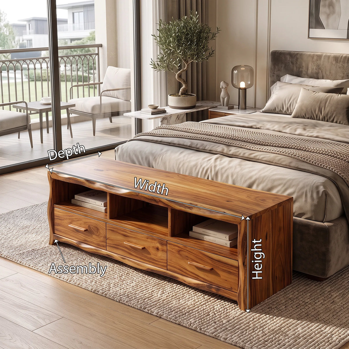Rustic Wooden Storage Bench Drawers For Cozy Bedroom Decor