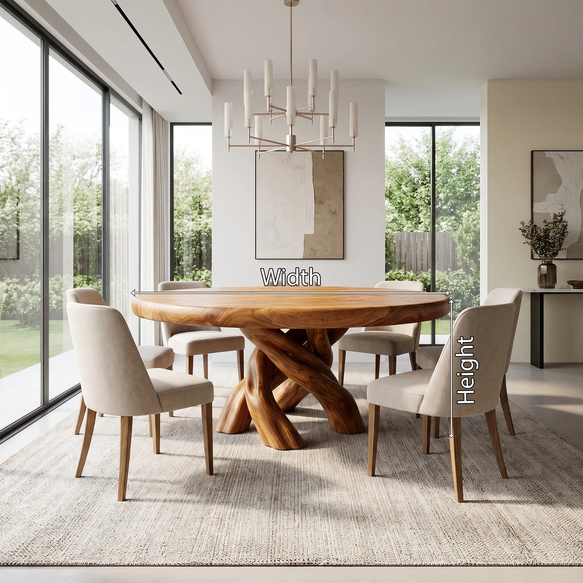 Graceful Round Dining Table Modern Dining Table Dining Room Table Twisted Base For Dining Room