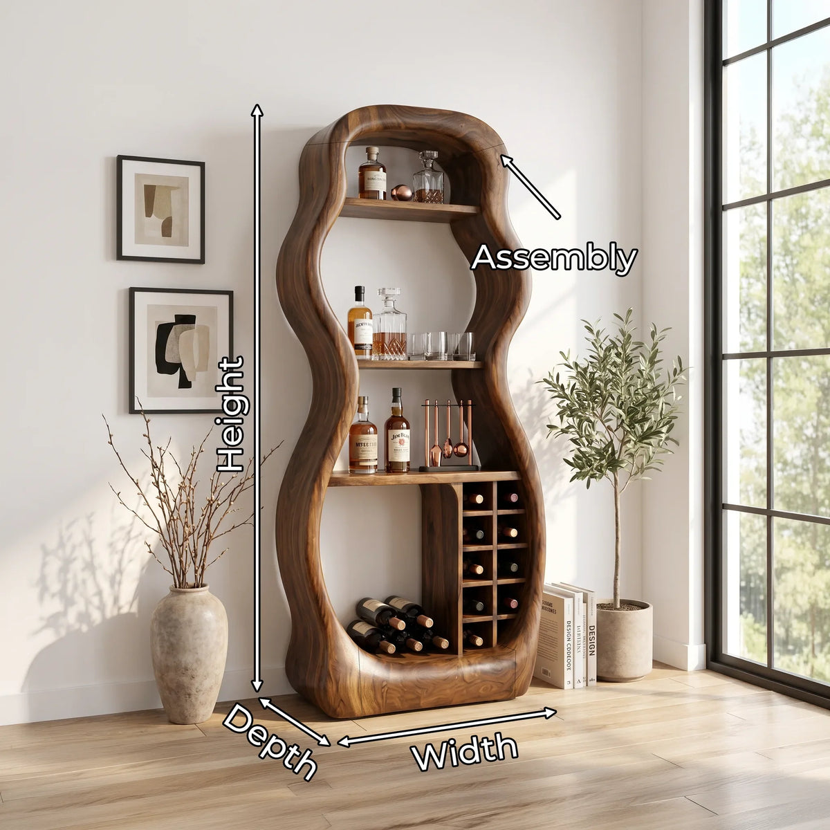 Handcrafted Liquor Cabinet Modern Living Room