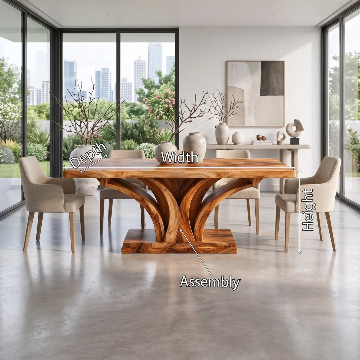 Organic Dining Table Rectangle Wood Dining Room Table Branch Pedestal For Dining Room
