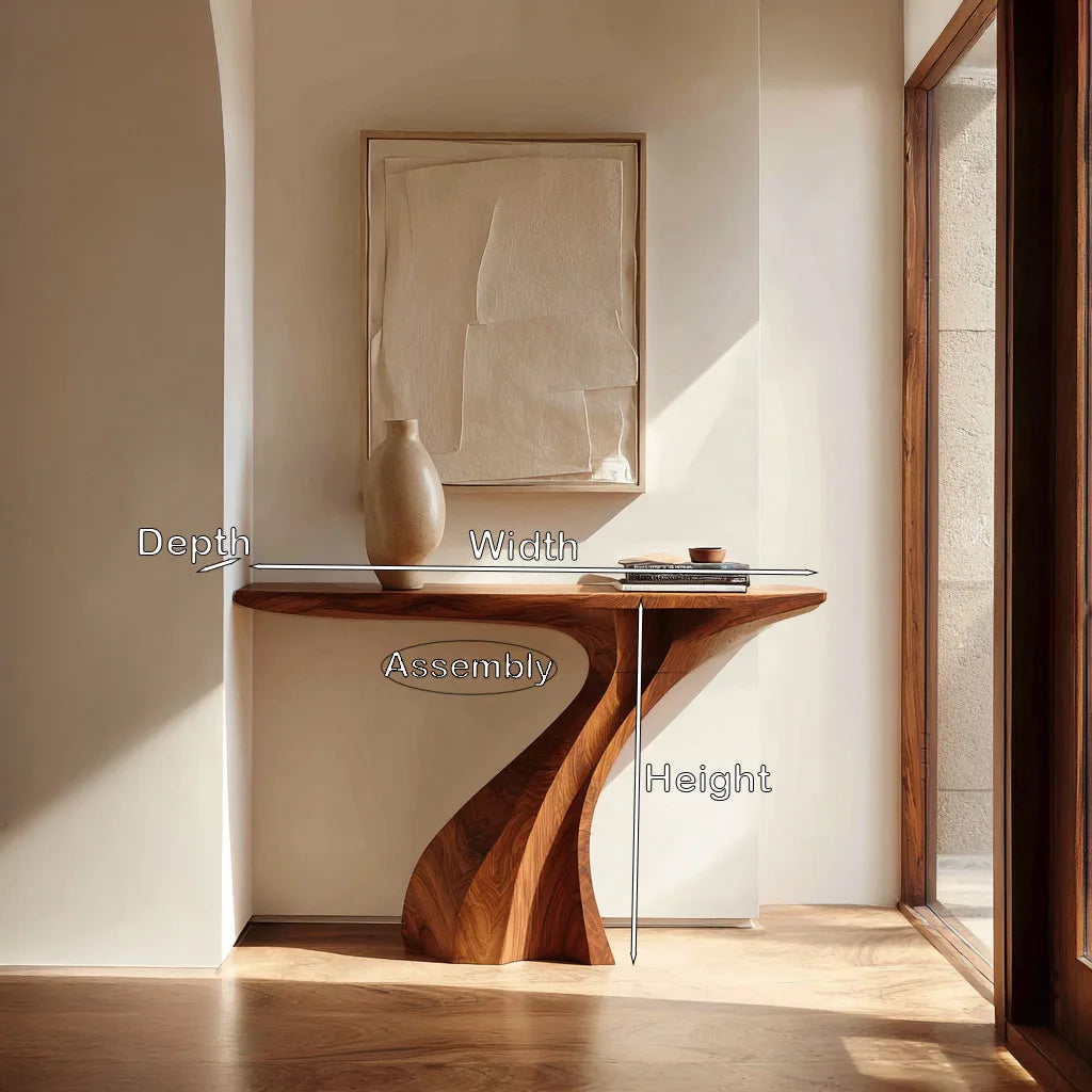 Modern Sculptural Pedestal Console Table For Hallway