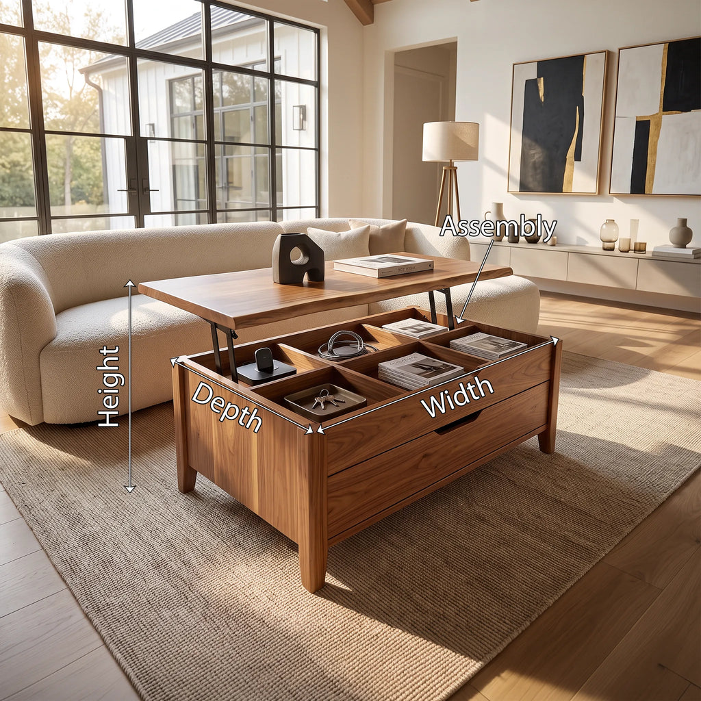 Farmhouse Lift Top Coffee Table Modern Family Room