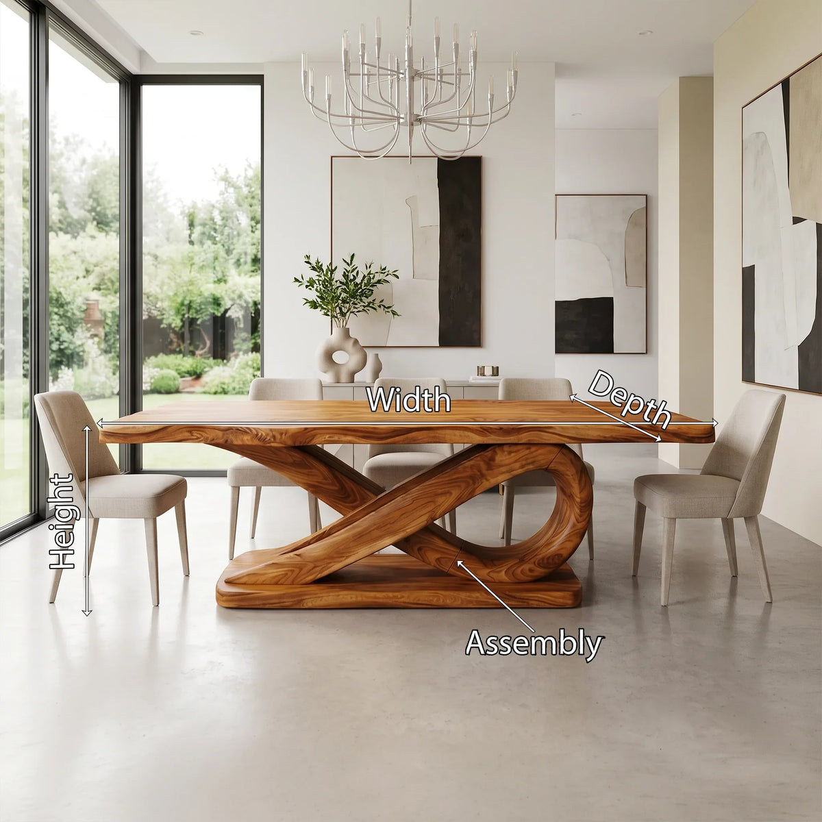 Warm Modern Dining Table Dining Room Table Rectangle Dining Table Branch Base For Dining Room