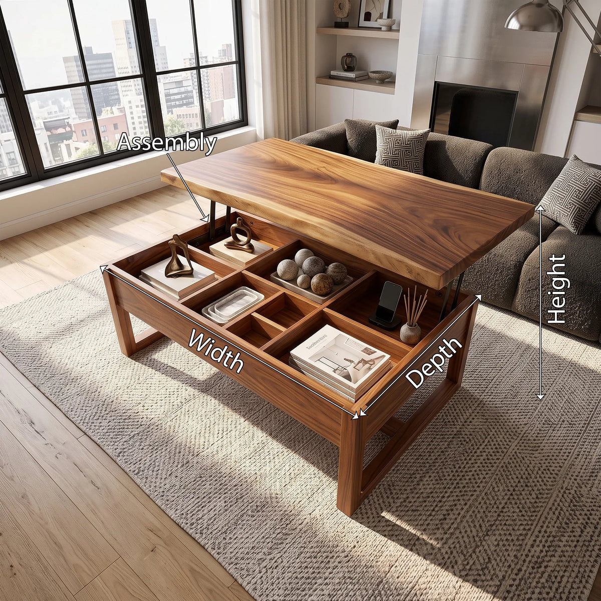 Mid Century Lift Top Coffee Table Modern Loft