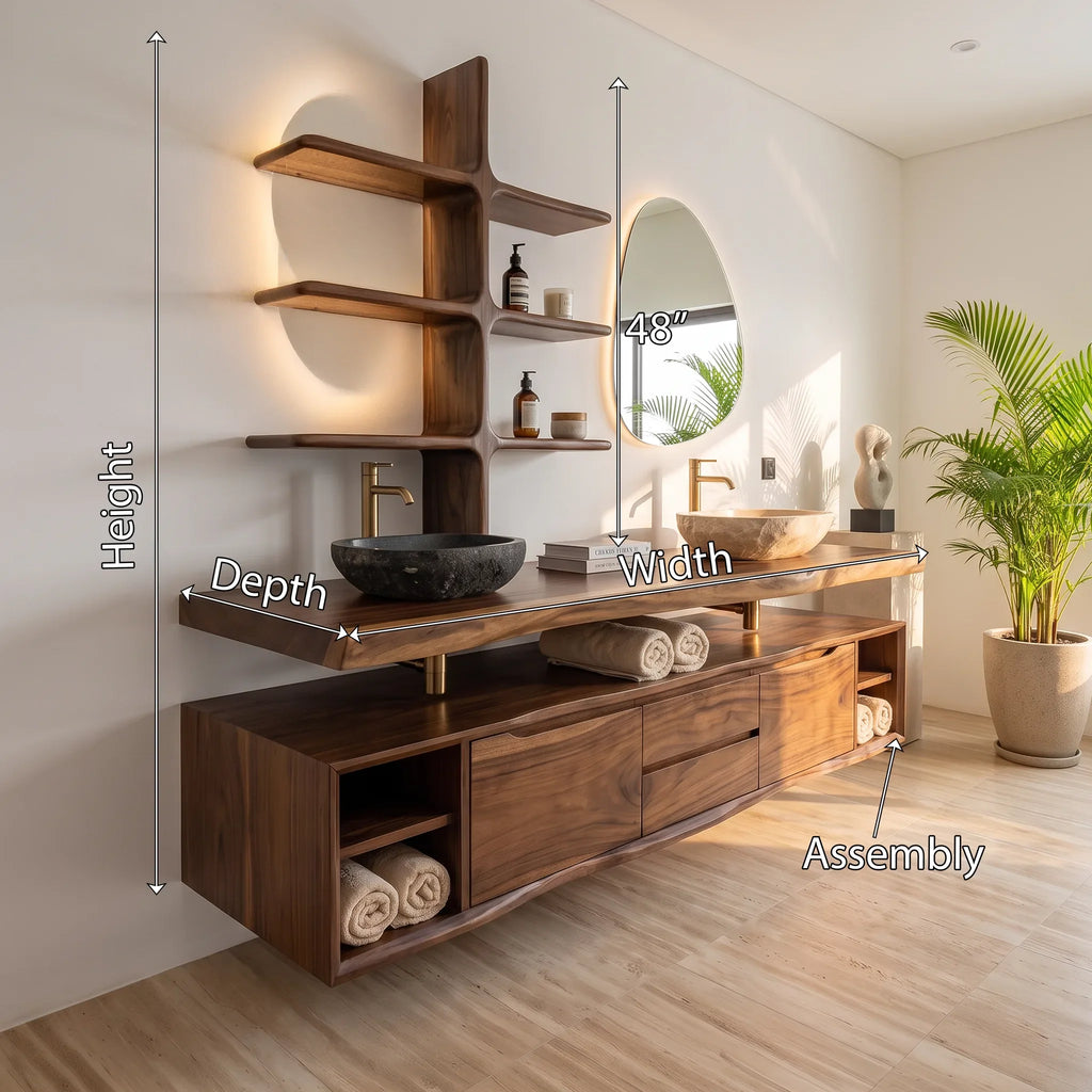 Contemporary Wall Mounted Bathroom Vanity Wellness Suite