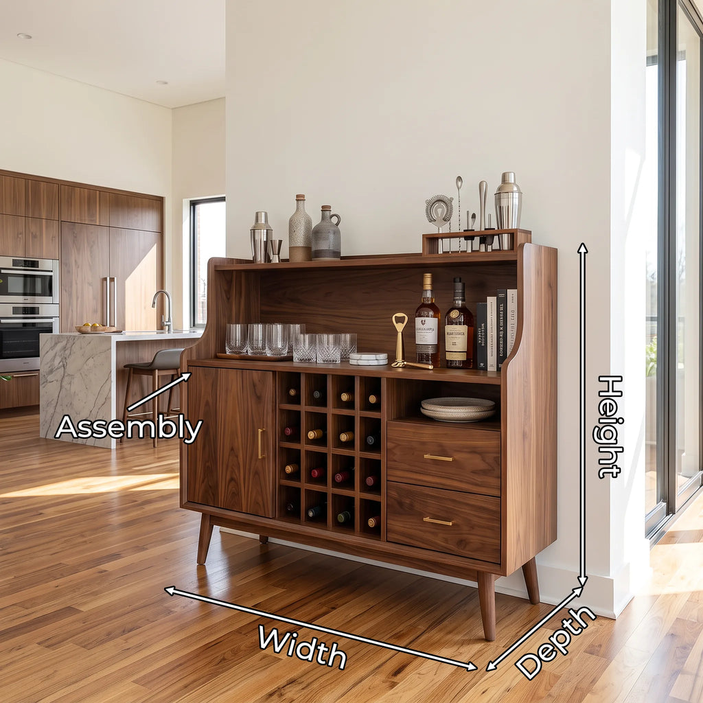 Mid Century Wine Bar Cabinet Luxury Kitchen