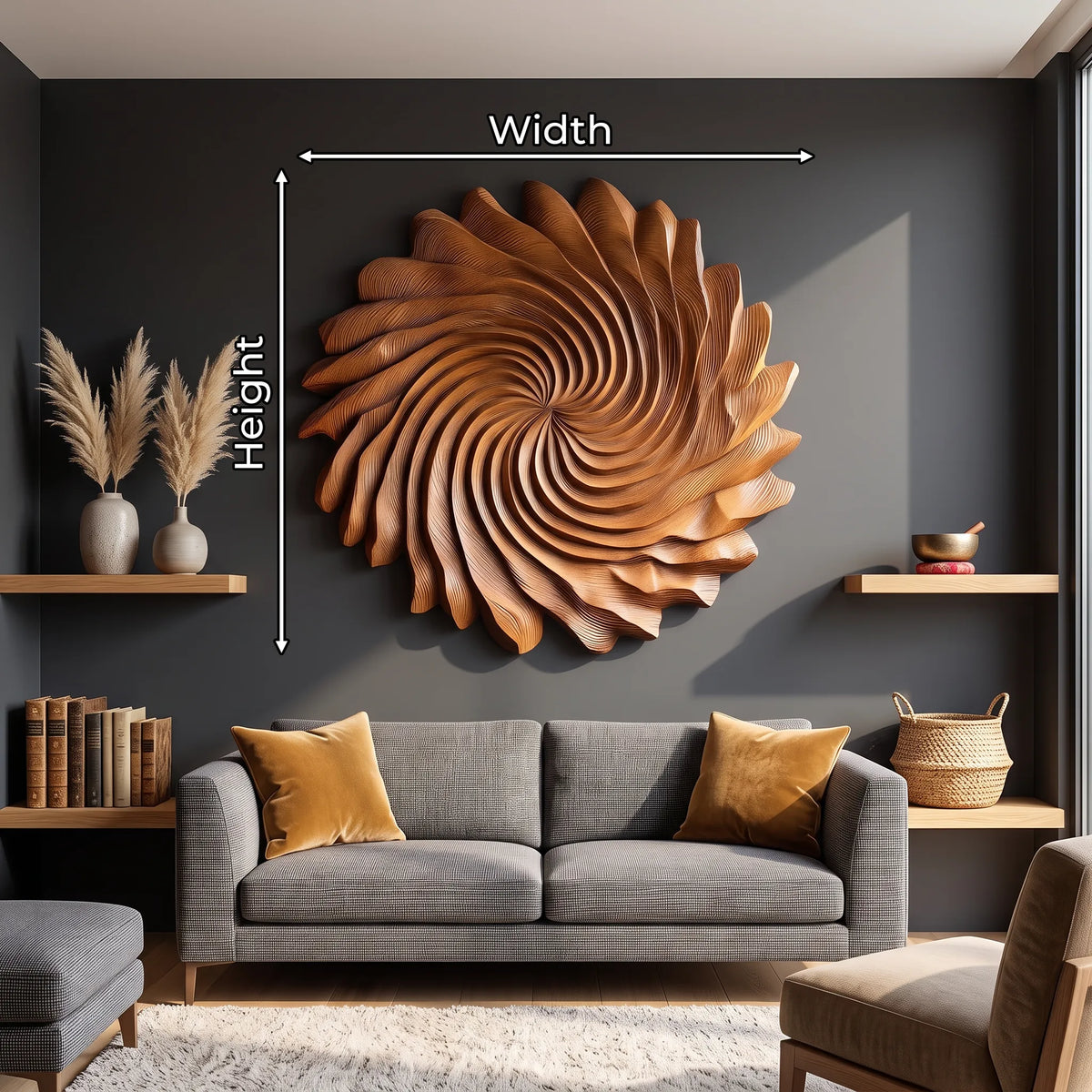 Modern 3D Wood Wall Art For Living Room